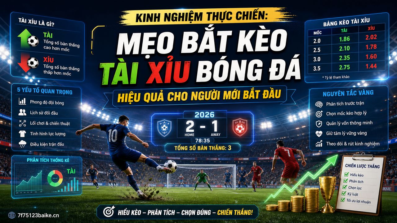 Kinh nghiệm thực chiến: Mẹo bắt kèo tài xỉu bóng đá hiệu quả cho người mới bắt đầu