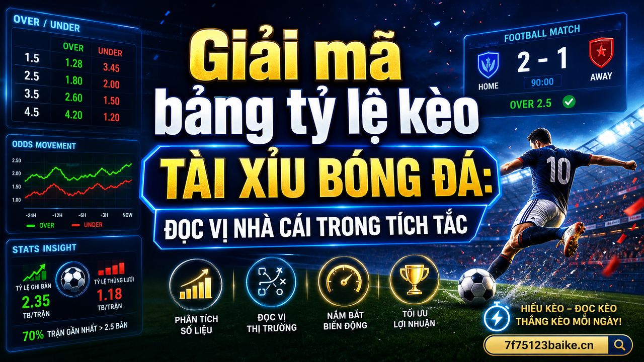 Giải mã bảng tỷ lệ kèo tài xỉu bóng đá: Đọc vị nhà cái trong tích tắc